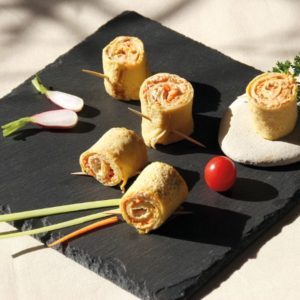 Rouleaux aux crudités et à la farine de petit épeautre de Haute Provence